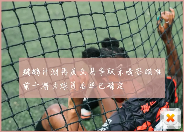 鹈鹕计划再度交易争取乐透签瞄准前十潜力球员名单已确定